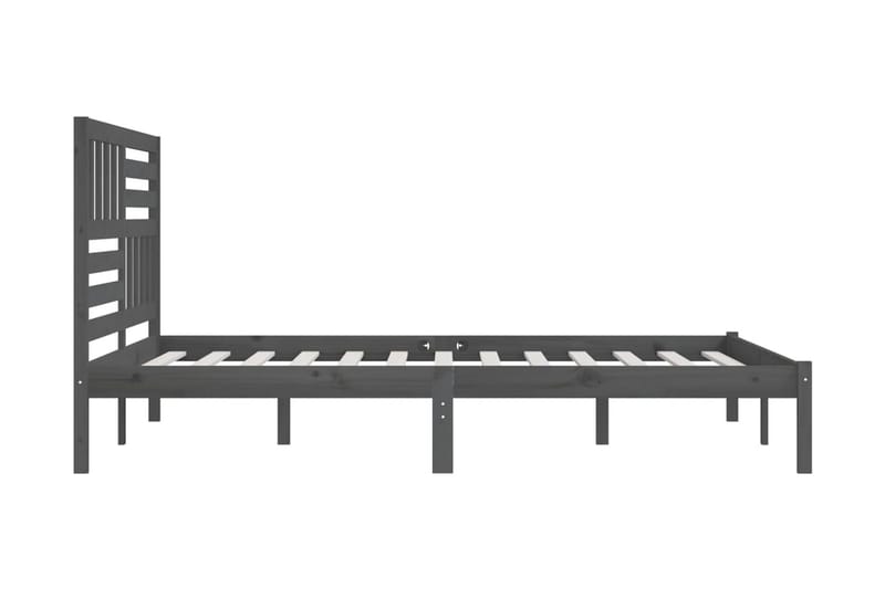 Sängram grå massivt furu 200x200 cm - Grå - Möbler - Sovrum - Sängram & sängstomme