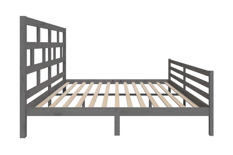 Sängram grå massivt furu 200x200 cm - Grå - Möbler - Sovrum - Sängram & sängstomme