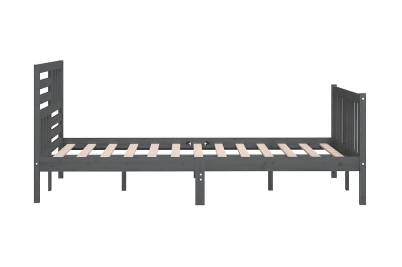 Sängram grå massivt trä 200x200 cm - Grå - Möbler - Sovrum - Sängram & sängstomme