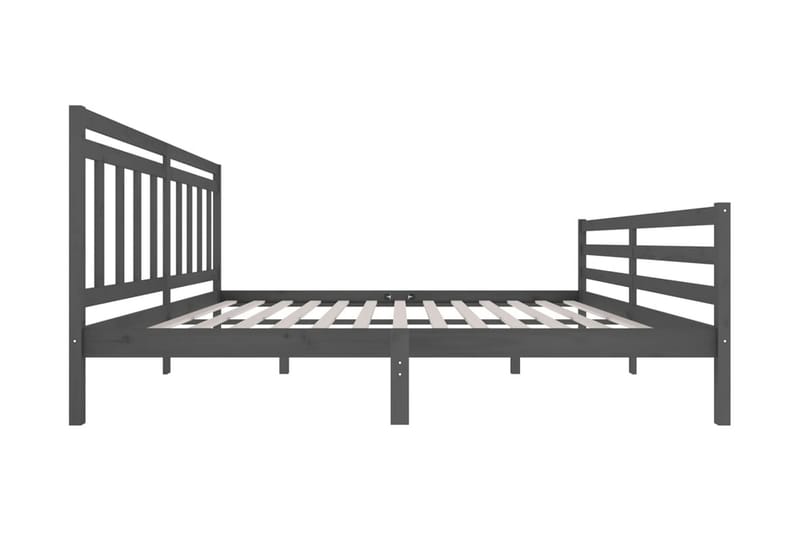 Sängram grå massivt trä 200x200 cm - Grå - Möbler - Sovrum - Sängram & sängstomme