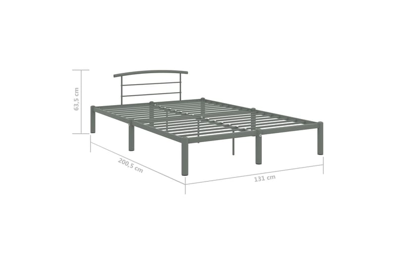 Sängram grå metall 120x200 cm - Grå - Möbler - Sovrum - Sängram & sängstomme