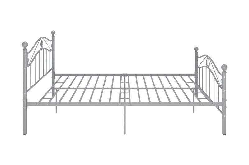 Sängram grå metall 200x200 cm - Grå - Möbler - Sovrum - Sängram & sängstomme