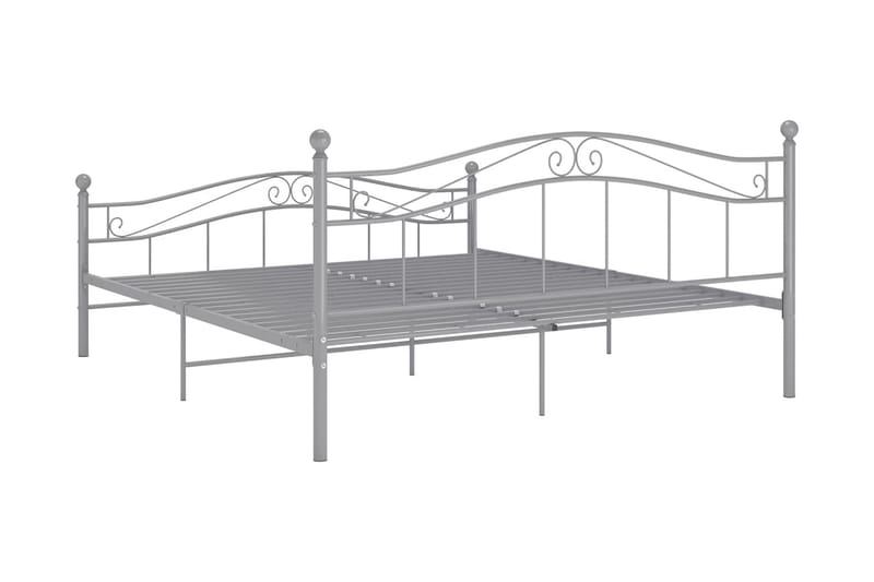 Sängram grå metall 200x200 cm - Grå - Möbler - Sovrum - Sängram & sängstomme