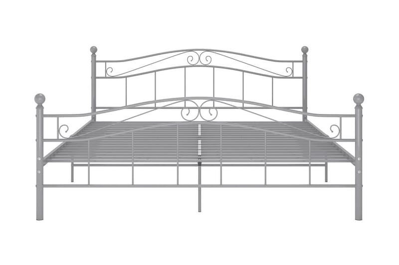 Sängram grå metall 200x200 cm - Grå - Möbler - Sovrum - Sängram & sängstomme