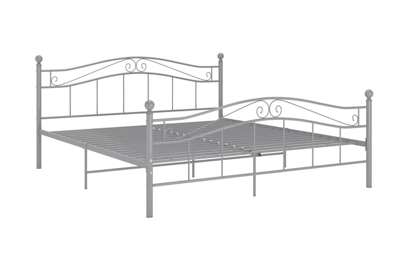 Sängram grå metall 200x200 cm - Grå - Möbler - Sovrum - Sängram & sängstomme