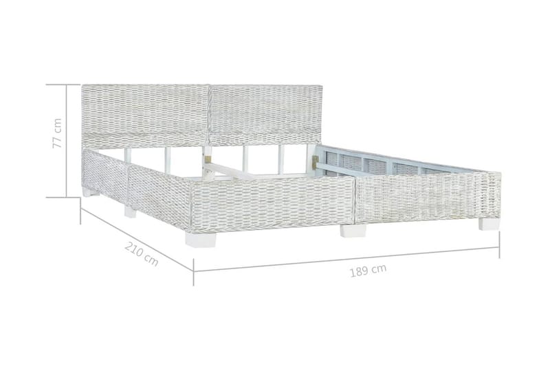 Sängram grå naturlig rotting 180x200 cm - Grå - Möbler - Sovrum - Sängram & sängstomme
