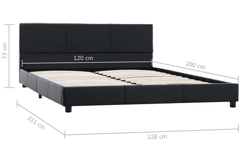 Sängram hydraulisk förvaring svart konstläder 160x200 cm - Svart - Möbler - Sovrum - Sängram & sängstomme