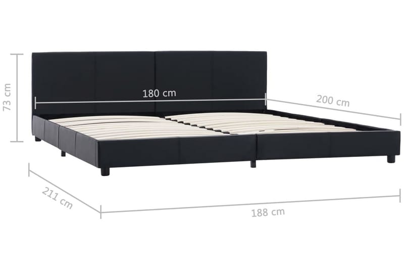 Sängram hydraulisk förvaring vit konstläder 100x200 cm - Vit - Möbler - Sovrum - Sängram & sängstomme