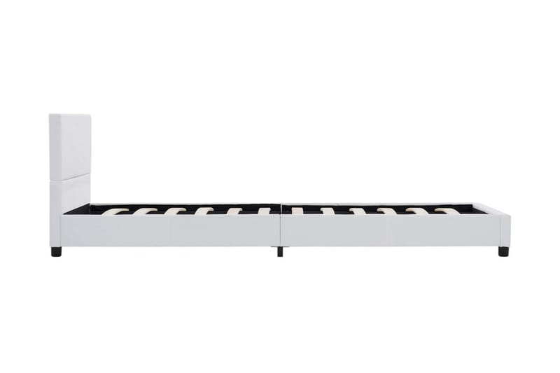 Sängram hydraulisk förvaring vit konstläder 140x200 cm - Vit - Möbler - Sovrum - Sängram & sängstomme