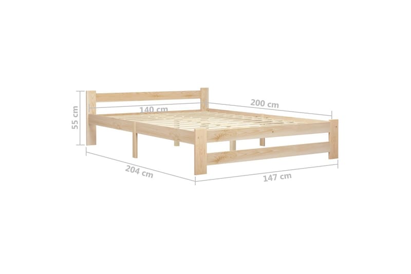 Sängram massiv furu 140x200 cm - Brun - Möbler - Sovrum - Sängram & sängstomme