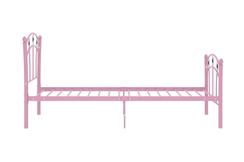 Sängram med fotbollsdesign rosa metall 90x200 cm - Rosa - Möbler - Sovrum - Sängram & sängstomme