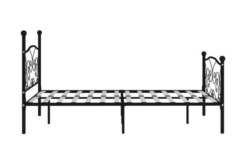 Sängram med ribbotten svart metall 120x200 cm - Svart - Möbler - Sovrum - Sängram & sängstomme