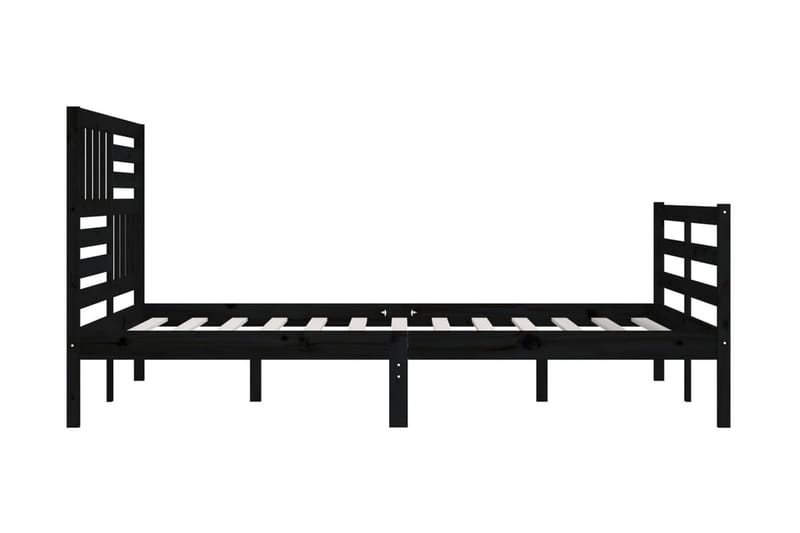 Sängram svart massivt trä 200x200 cm - Svart - Möbler - Sovrum - Sängram & sängstomme