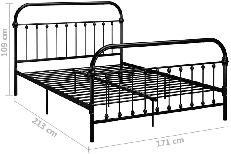 Sängram svart metall 160x200 cm - Svart - Möbler - Sovrum - Sängram & sängstomme