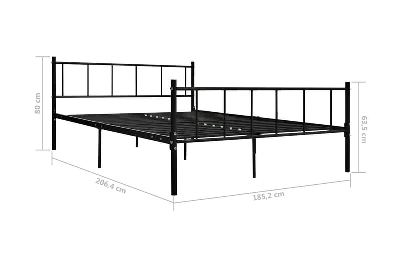 Sängram svart metall 180x200 cm - Svart - Möbler - Sovrum - Sängram & sängstomme