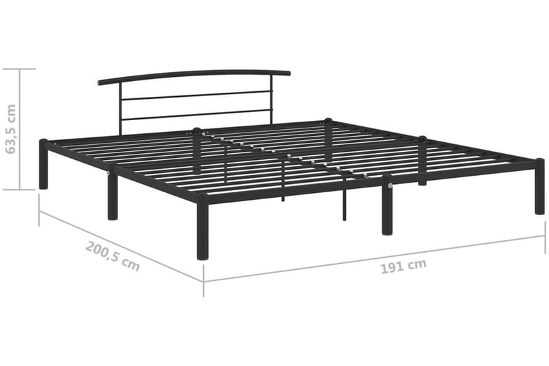 Sängram svart metall 180x200 cm - Svart - Möbler - Sovrum - Sängram & sängstomme