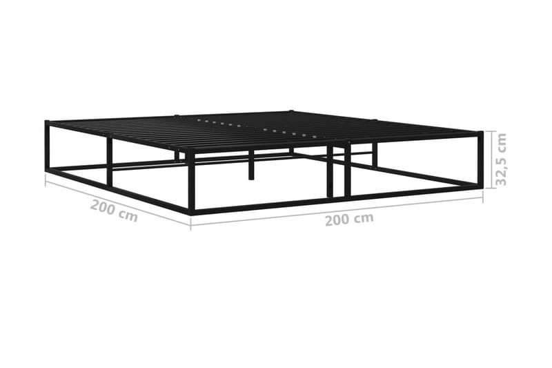 Sängram svart metall 200x200 cm - Svart - Möbler - Sovrum - Sängram & sängstomme