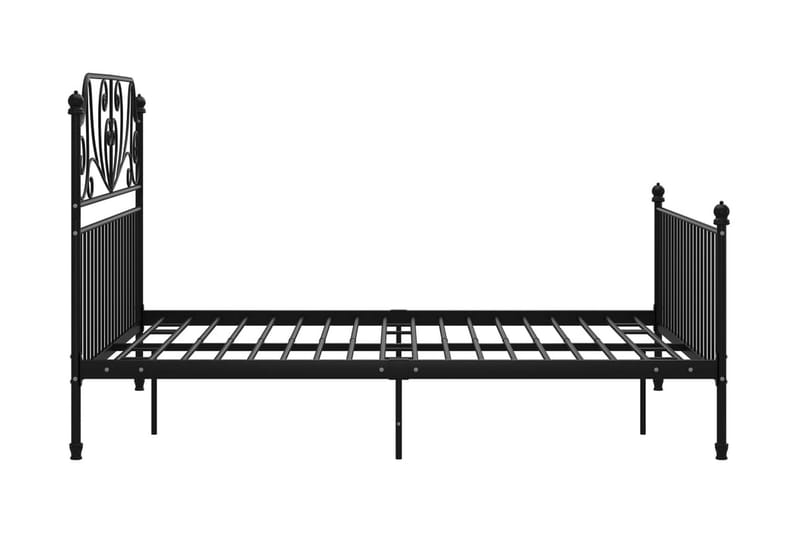 Sängram svart metall och plywood 160x200 cm - Svart - Möbler - Sovrum - Sängram & sängstomme