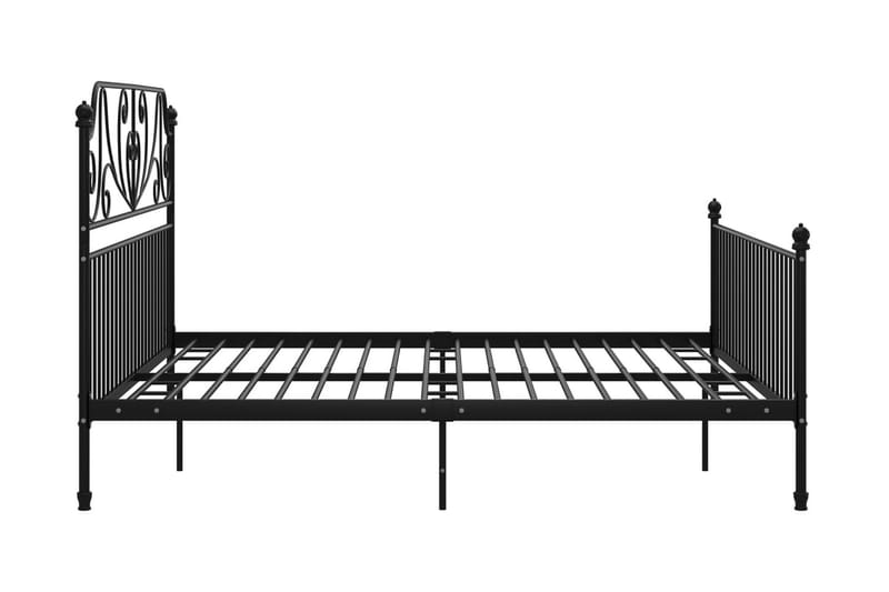 Sängram svart metall och plywood 180x200 cm - Svart - Möbler - Sovrum - Sängram & sängstomme