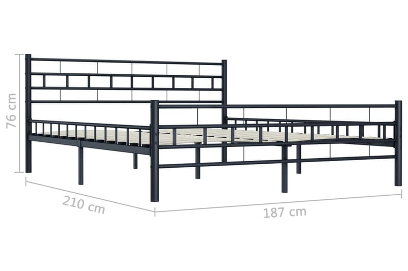 Sängram svart stål 120x200 cm - Svart - Möbler - Sovrum - Sängram & sängstomme