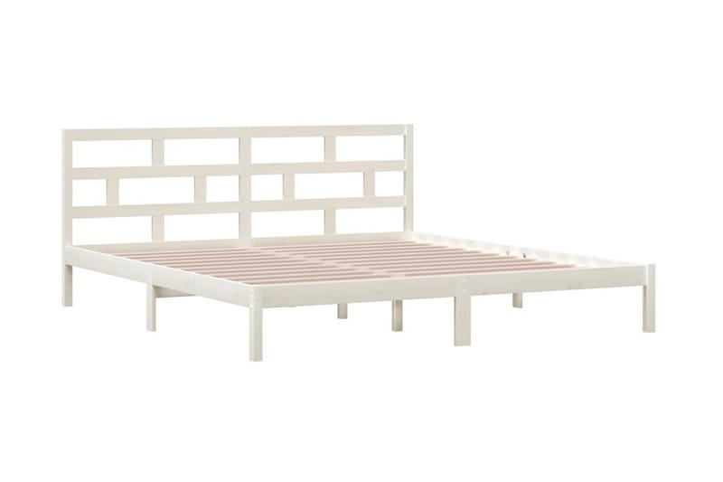 Sängram vit massiv furu 140x190 cm - Vit - Möbler - Sovrum - Sängram & sängstomme