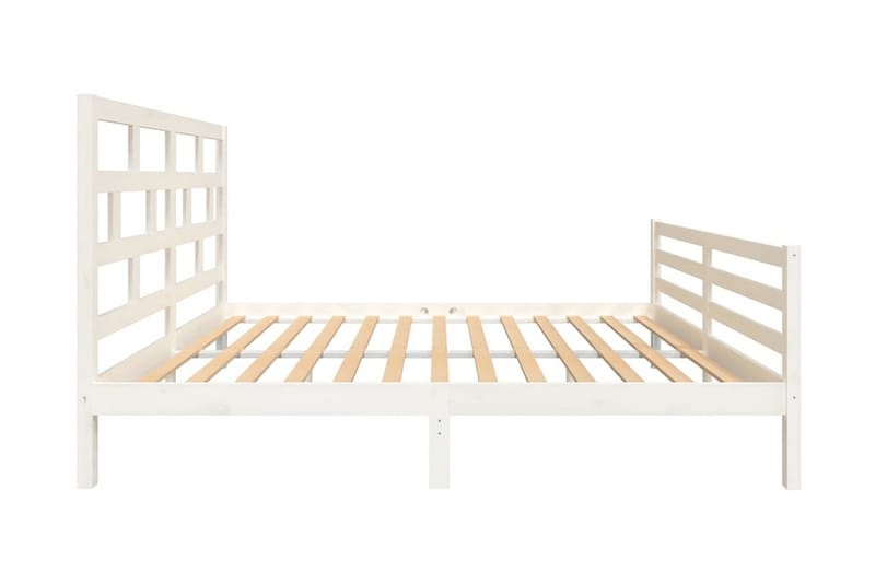 Sängram vit massivt trä 150x200 cm - Vit - Möbler - Sovrum - Sängram & sängstomme