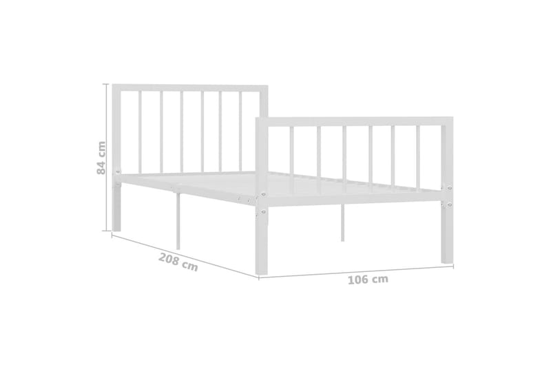 Sängram vit metall 100x200 cm - Vit - Möbler - Sovrum - Sängram & sängstomme