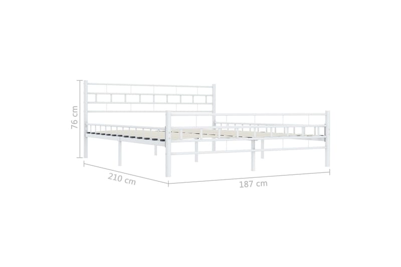 Sängram vit metall 120x200 cm - Vit - Möbler - Sovrum - Sängram & sängstomme