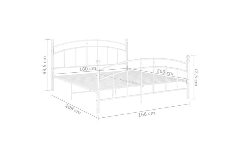 Sängram vit metall 160x200 cm - Vit - Möbler - Sovrum - Sängram & sängstomme