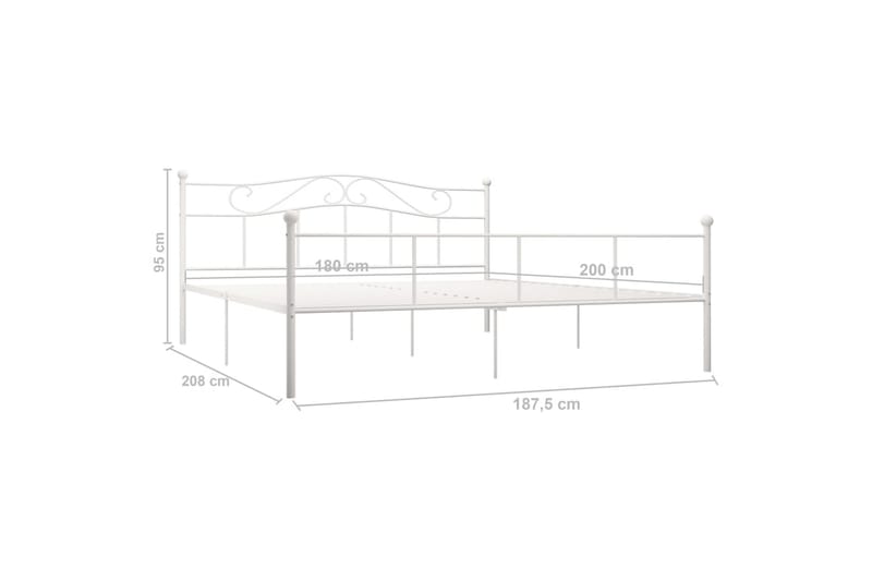 Sängram vit metall 180x200 cm - Vit - Möbler - Sovrum - Sängram & sängstomme