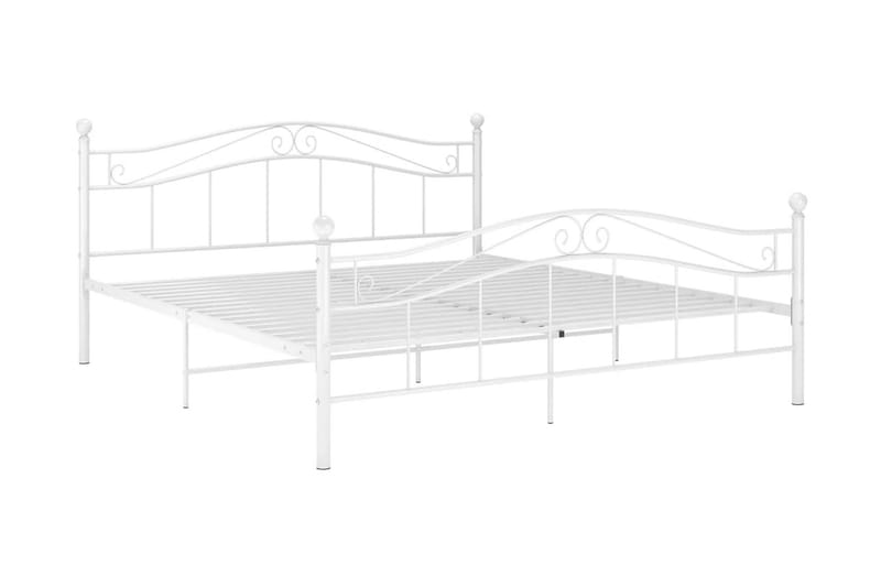 Sängram vit metall 200x200 cm - Vit - Möbler - Sovrum - Sängram & sängstomme