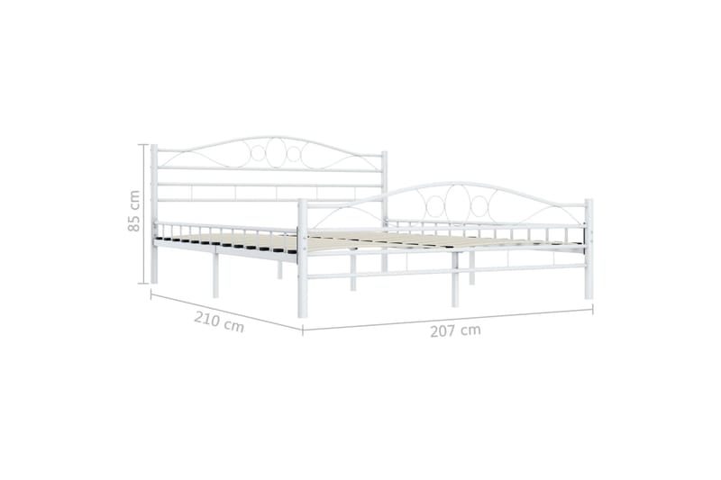 Sängram vit stål 180x200/90x200 cm - Vit - Möbler - Sovrum - Sängram & sängstomme