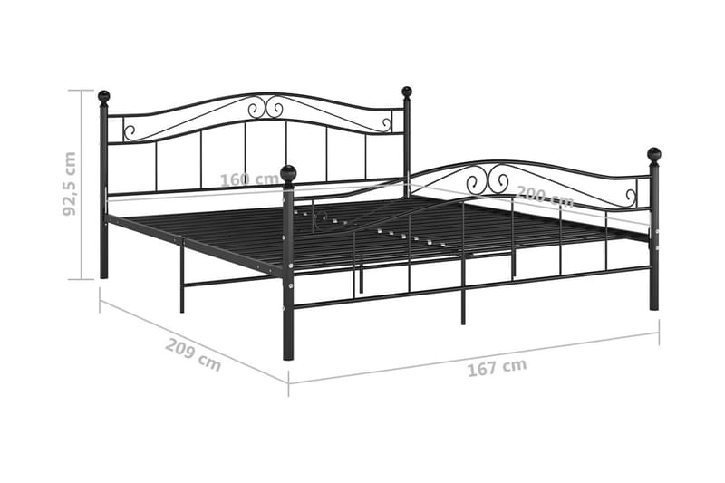 Sängram svart metall 160x200 cm - Svart - Möbler - Sovrum - Sängram & sängstomme