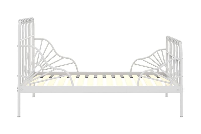 Utdragbar sängram vit metall 80x130/200 cm - Vit - Möbler - Sovrum - Sängram & sängstomme