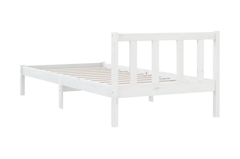 Sängram vit massiv furu 75x190 cm - Vit - Möbler - Sovrum - Sängram & sängstomme