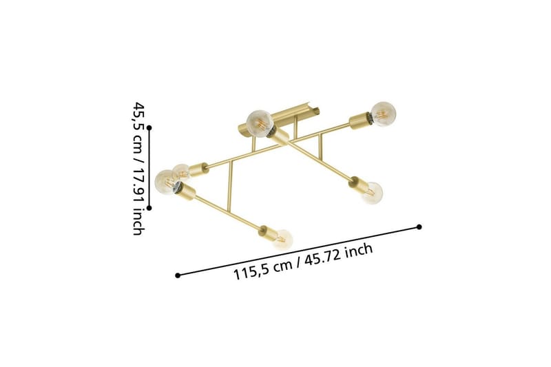 Taklampa Eglo Belsiana 1 med 6 Lampor - Mässing - Möbler - Sovrum - Sovrumslampa