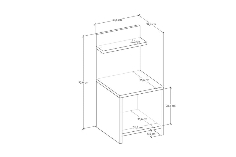 Vidora Sängbord 36 cm Antracit - Möbler - Sovrum - Sängbord