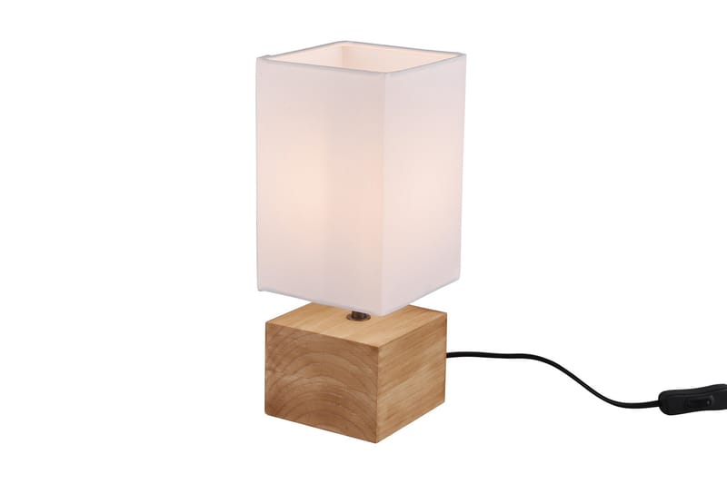 WOODY Bordslampa 12X12cm E14 trä/ vit - Vit - Möbler - Sovrum - Sovrumslampa