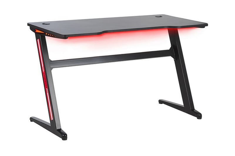 COMFREY Gamingbord 120 cm med LED-belysning Svart - Grå/Svart - Möbler - Spelrum - Gamingbord & datorbord