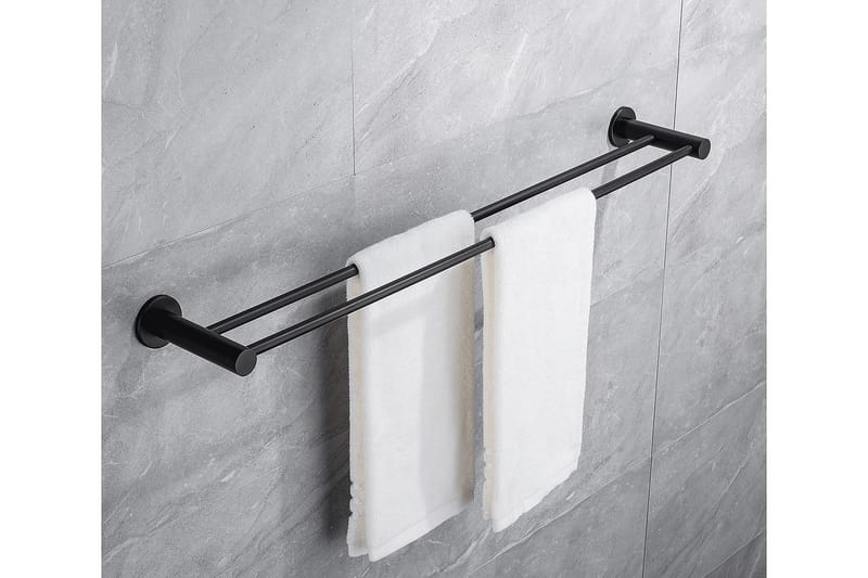 BATHLIFE AVLASTA Handduksstång 60 cm Dubbel Mattsvart - Möbler - Tillbehör & accessoarer - Badrumstillbehör - Handdukshängare