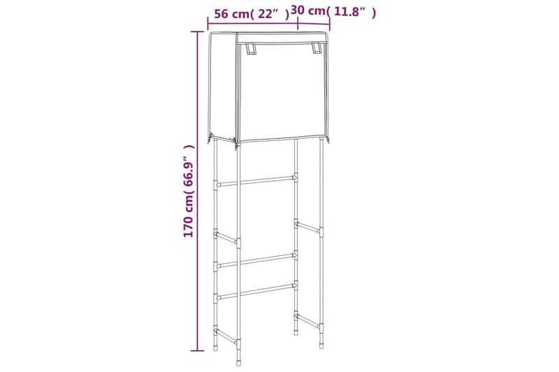 beBasic Toaletthylla med 2 hyllplan gräddvit 56x30x170 cm järn - Möbler - Tillbehör & accessoarer - Badrumstillbehör - Handdukshängare