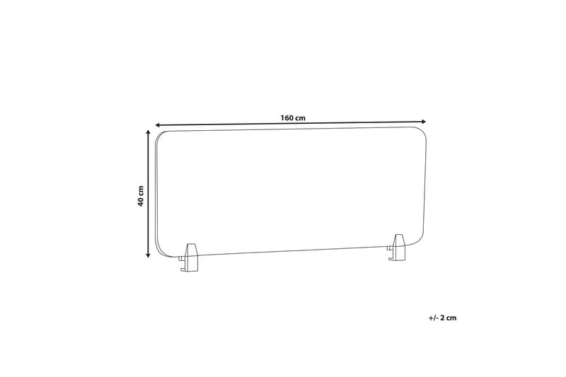 Avskärmning för skrivbord 160x40 cm grå WALLY - Grå - Möbler - Tillbehör & accessoarer - Bordstillbehör