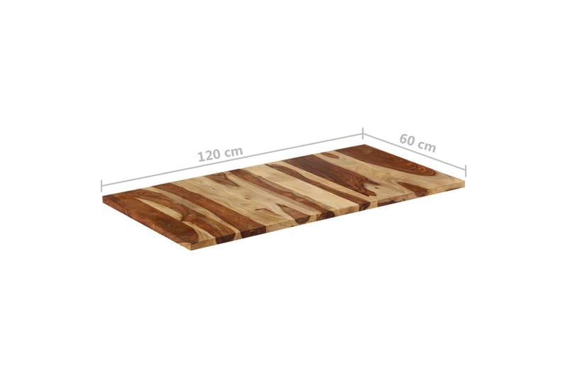 Bordsskiva 120x60x(2,5-2,7) cm massivt sheshamträ - Brun - Möbler - Tillbehör & accessoarer - Bordstillbehör - Bordsskiva