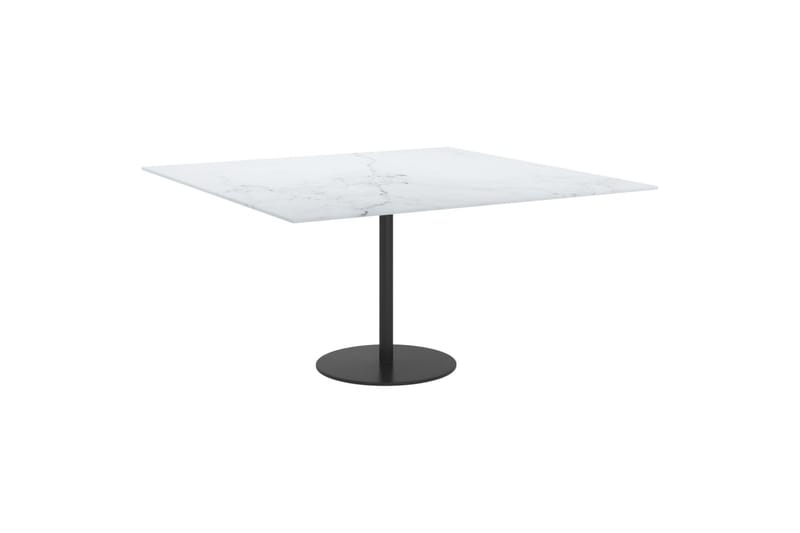 Bordsskiva vit 80x80 cm 6 mm härdat glas med marmortextur - Vit - Möbler - Tillbehör & accessoarer - Bordstillbehör - Bordsskiva