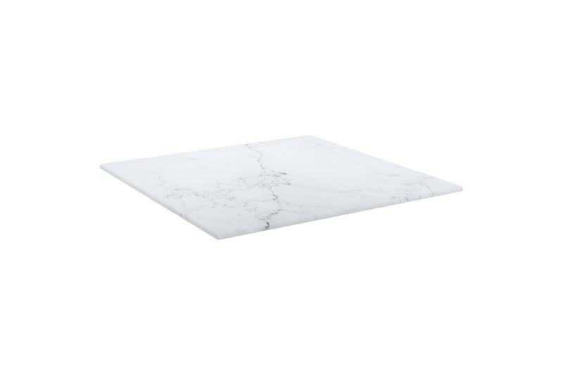 Bordsskiva vit 40x40 cm 6 mm härdat glas med marmortextur - Vit - Möbler - Tillbehör & accessoarer - Bordstillbehör - Bordsskiva