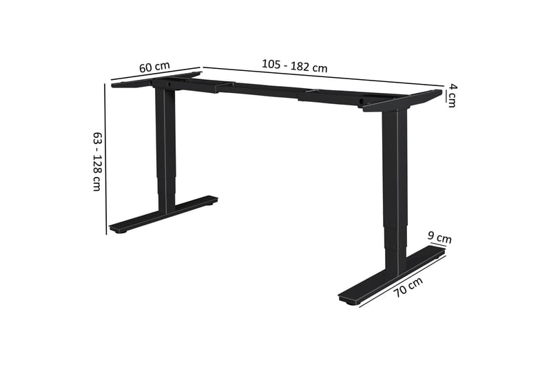 DIEVENDORF Skrivbordsunderreden 182 cm Svart - M�öbler - Tillbehör & accessoarer - Bordstillbehör