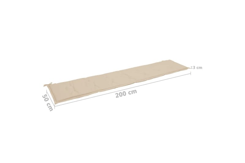 Dyna för för trädgårdsbänk beige 200x50x3 cm - Beige - Möbler - Tillbehör & accessoarer - Tillbehör stolar