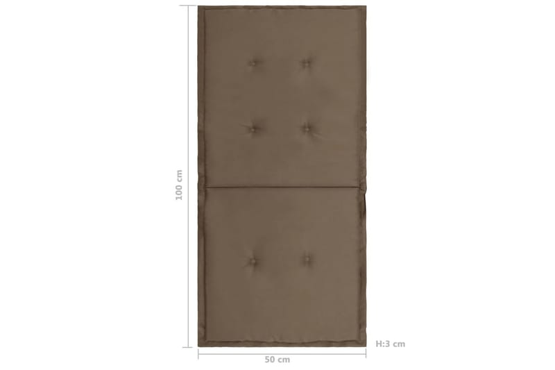 Stolsdynor för trädgården 2 st taupe 100x50x3 cm - Brun - Möbler - Tillbehör & accessoarer - Tillbehör stolar