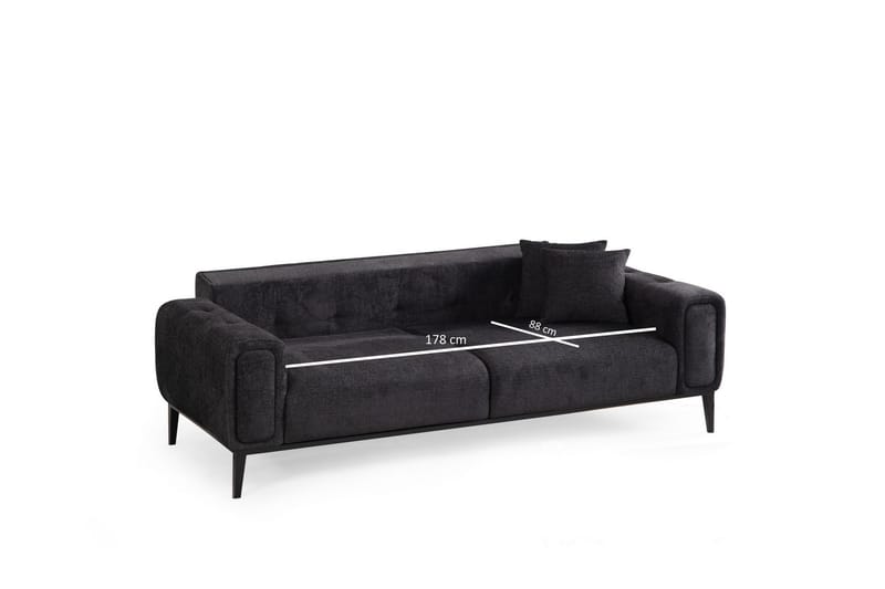 ATHENA Bäddsoffa 4-sits Svart - Möbler - Vardagsrum - Bäddsoffor - 4-sits bäddsoffa