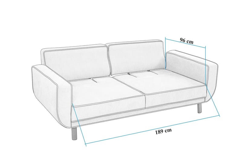 Austen 3-sits Bäddsoffa Grå - Möbler - Vardagsrum - Bäddsoffor